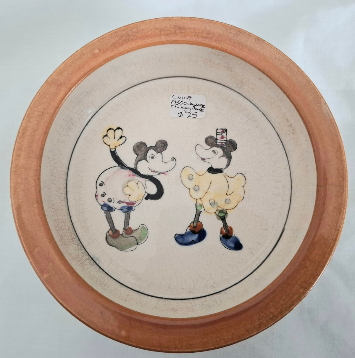 Vintage 1930s Japanese Mickey Mouse ceramic bowl - Early Disney