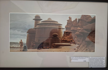 Original 1983 Star Wars Return of the Jedi Ralph McQuarrie Concept Art Print Framed #1