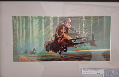 Original 1983 Star Wars Return of the Jedi Ralph McQuarrie Concept Art Print Framed #9