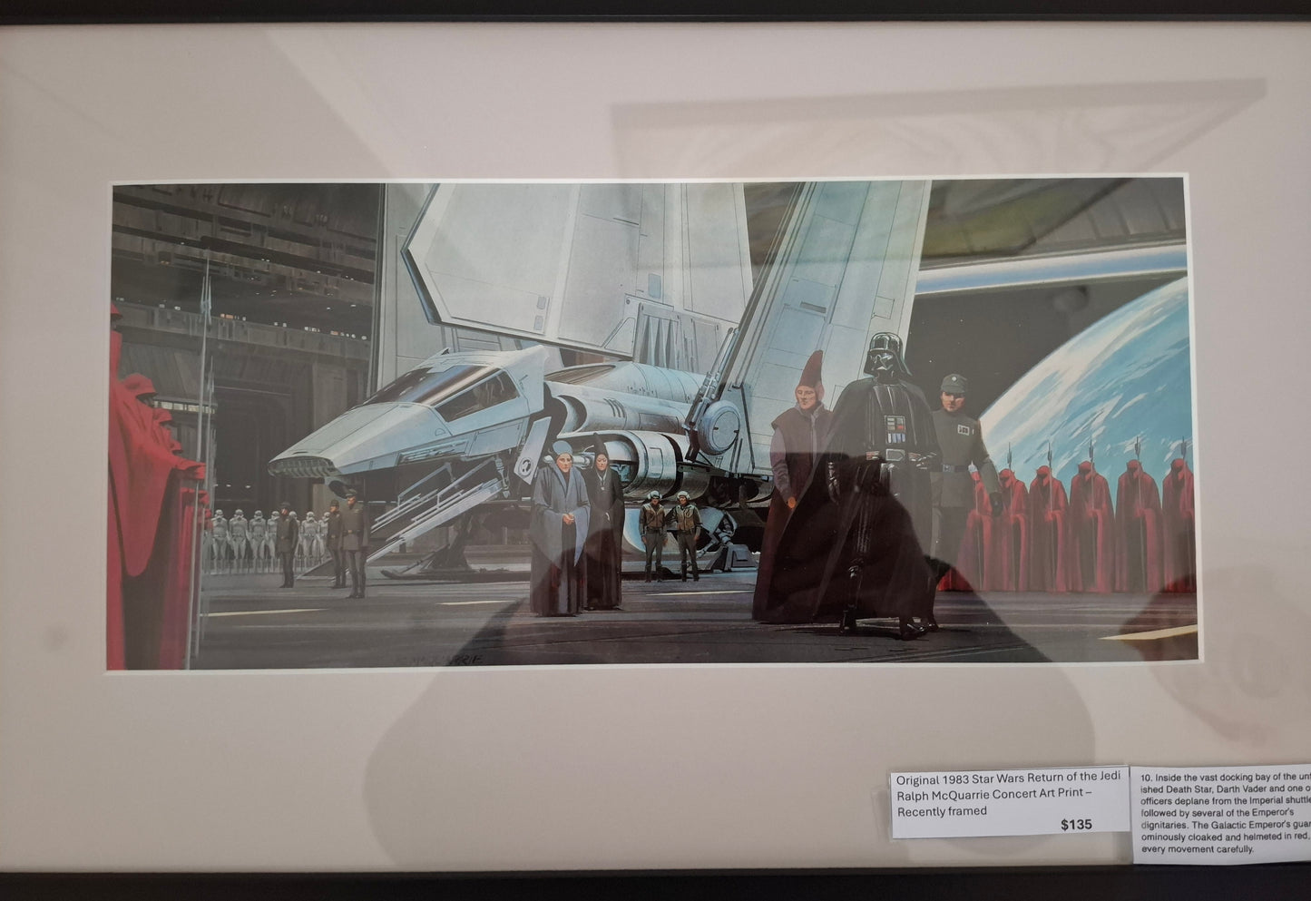 Original 1983 Star Wars Return of the Jedi Ralph McQuarrie Concept Art Print Framed #10