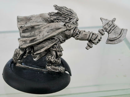 Fantasy Warriors Grenadier Dwarf Berserker Pewter Miniature – Nick Lund – Early 1990s