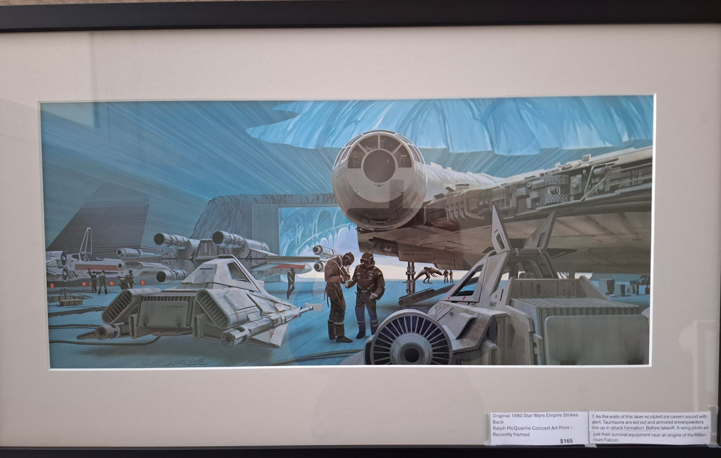 Original 1980 Star Wars Empire Strikes Back Ralph McQuarrie Concert Art Print Framed #7