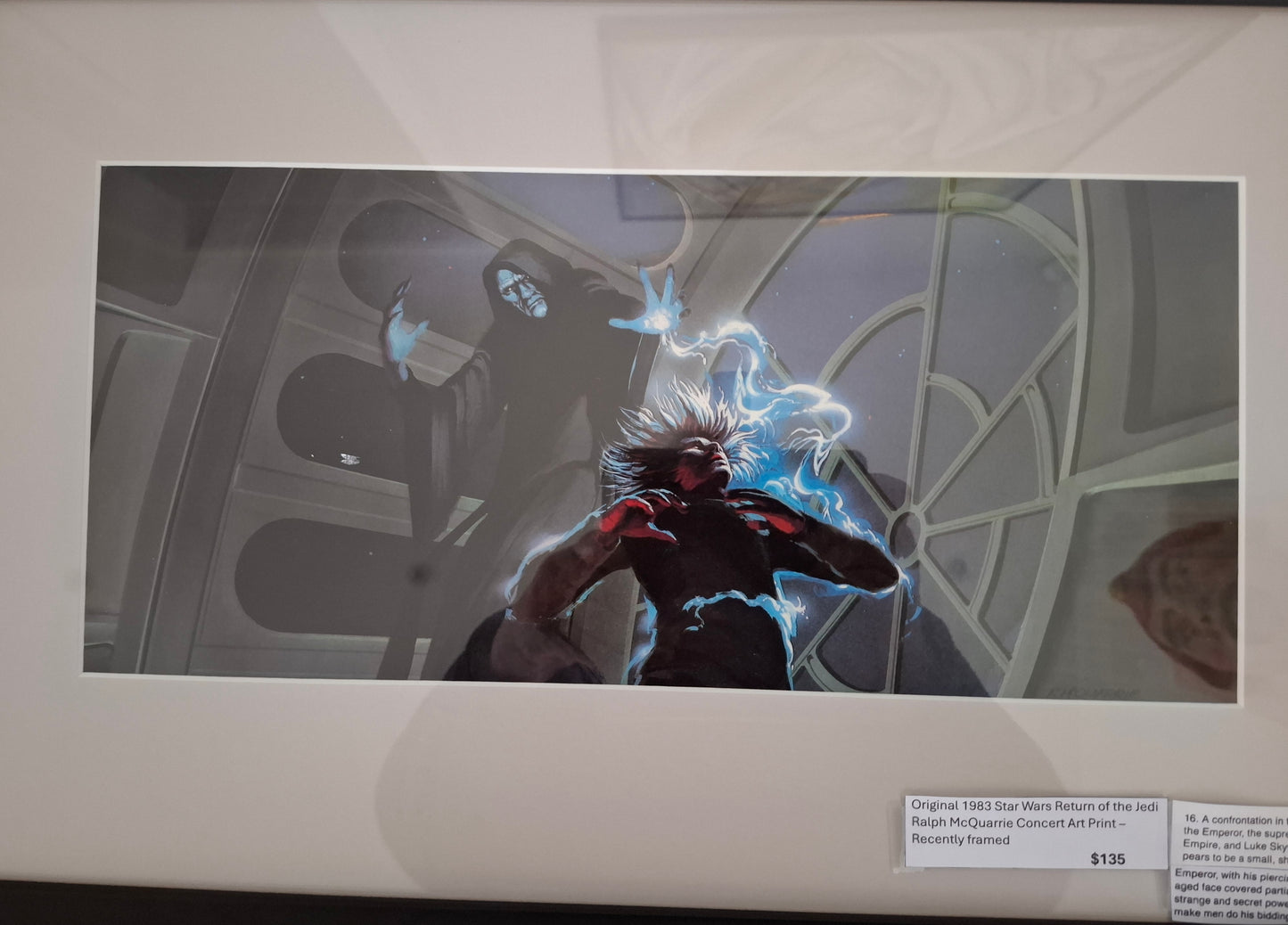 Original 1983 Star Wars Return of the Jedi Ralph McQuarrie Concept Art Print Framed #16