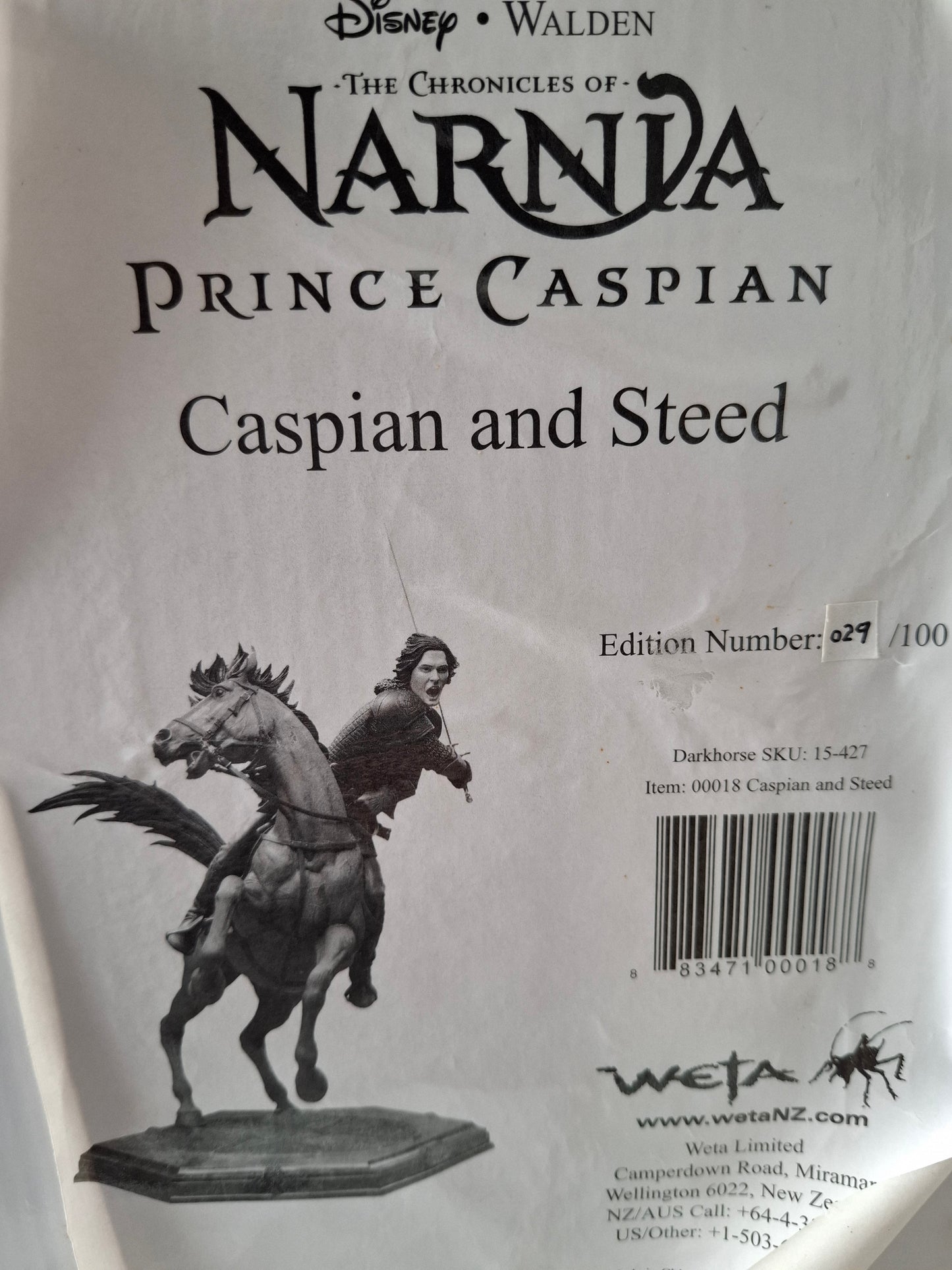 Weta Narnia Prince Caspian and Steed Limited Edition 029/100