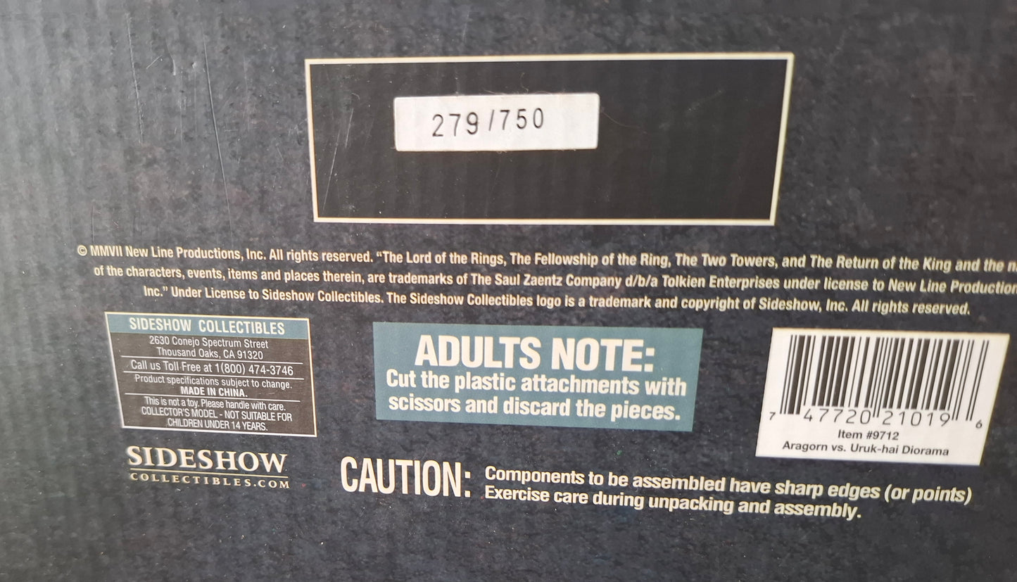 Weta Lord of the Rings Aragon vs Uruk-Hai The Wall of Hell's Deep Diorama Limited Edition 279/750