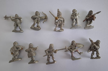 Dragon Lords 10 Piece Metal Figure Set Fighting Men - The Warriors For Dungeons & Dragons