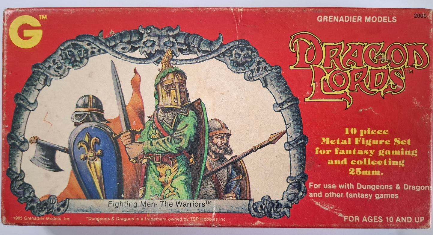 Dragon Lords 10 Piece Metal Figure Set Fighting Men - The Warriors For Dungeons & Dragons