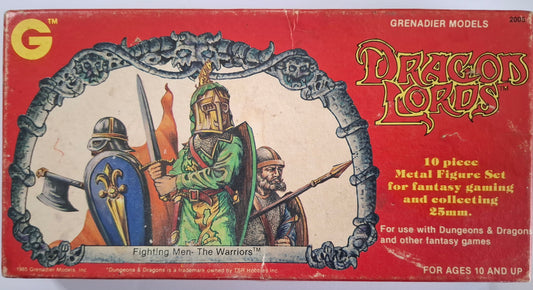 Dragon Lords 10 Piece Metal Figure Set Fighting Men - The Warriors For Dungeons & Dragons