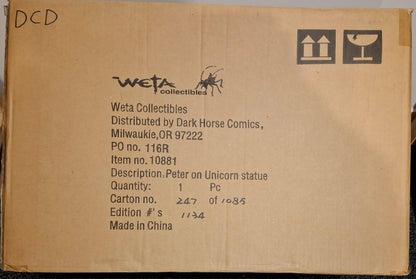 Weta Narnia Peter on the Unicorn Figure Limited Edition 1134/3000