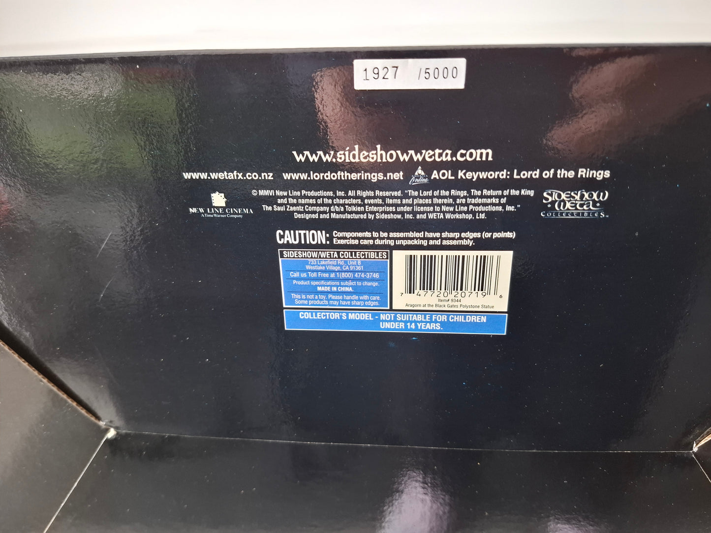 Weta The Lord of The Rings The Return of the King Aragon At the Black Gates Limited Edition Figure #1927/5000