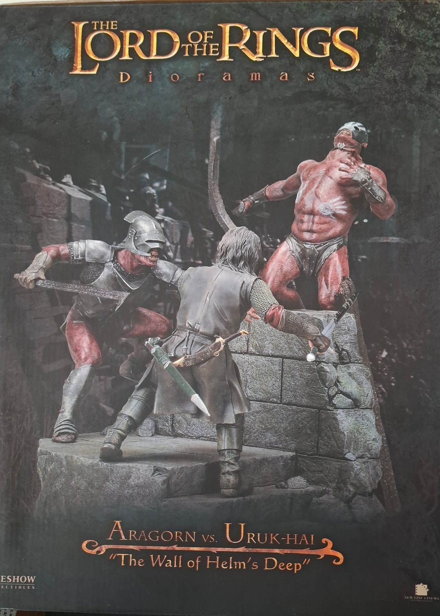 Weta Lord of the Rings Aragon vs Uruk-Hai The Wall of Hell's Deep Diorama Limited Edition 279/750