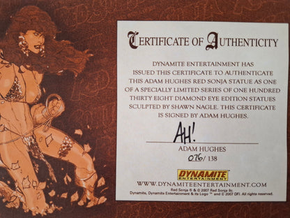 Dynamite Entertainment Red Sonja She-Devil With a Sword Statue Hughes Design Limited Release #76/138  Sealed